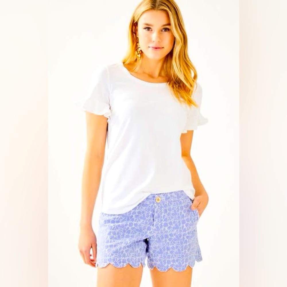 Lilly Pulitzer Sorella Top Size Medium M Resort White EUC 🤍